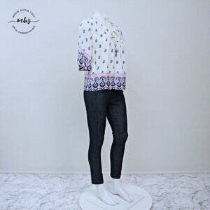 NWT Ella Moss Boho Kimono Sleeve Top Multicolors Women S